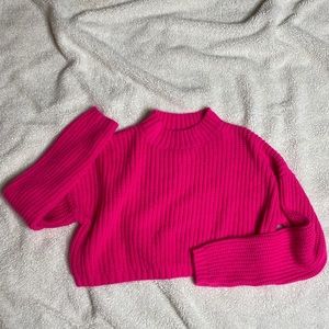 Cozy Pink Crop Sweater